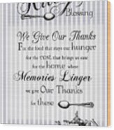 Kitchen Blessing Wood Print