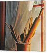 Kitchen Utensils - Window Wood Print