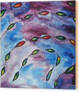 Kites In The Cosmos Wood Print