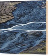 Knik Glacier Runoff Wood Print