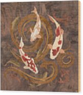 Koi Fish Wood Art Wood Print