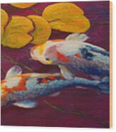 Koi Pond Ii Wood Print