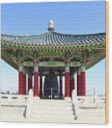 Korean Friendship Bell In Los Angeles Wood Print