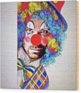 Kristoff The Creepy Clown Wood Print
