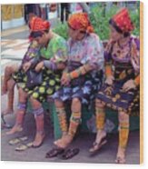 Kuna Women Resting Feet Wood Print