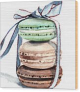 Laduree Macaron Stack Tied With A Bow Wood Print