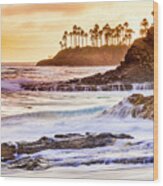 Laguna Beach At Sunset Wood Print