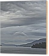 Lake George Rain And Clouds Wood Print