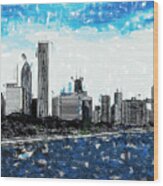 Lake Michigan And The Chicago Skyline Wood Print