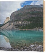 Lake Moraine Wide Perspective Wood Print