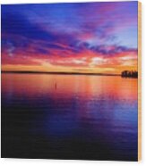 Lake Murray Sunset 21 Wood Print