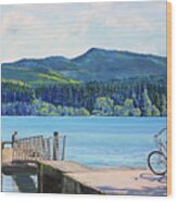 Lake Padden-view From The Memorial Bench Of Mildred Hottle And Jeffery Myers Wood Print
