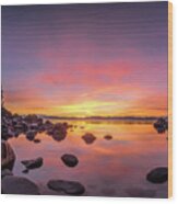 Lake Tahoe Sunset Peace Wood Print
