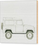 Land Rover Defender Wood Print
