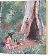 Landscape Painting - By The Hollow Tree Wood Print