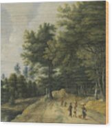 Landscape With A Road Through A Wood Of Beeches Wood Print