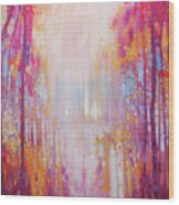 Large Original Oil Painting -hart's Desire - An Autumn Abstract Landscape Wood Print