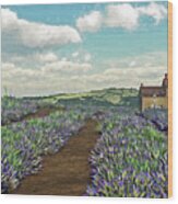Lavender Fields Wood Print