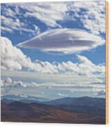 Lenticular Cloud Over Red Rock Canyon Wood Print