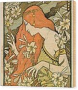 L'ermitage - Alphonse Mucha - Art Nouveau Poster Wood Print