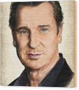 Liam Neeson Colour Ver 2 Wood Print