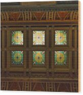 Library Of Congress Ceiling And Skylight #2 Wood Print