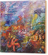 Life In The Coral Reef Oil Painting By Ginette Wood Print