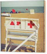 Lifeguard Chair - Asbury Park Wood Print