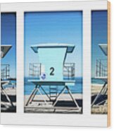 Lifeguard Towers 1, 2, And 3 Wood Print