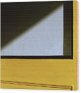 Light Triangle On Yellow Door Wood Print