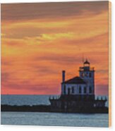 Lighthouse Silhouette Wood Print