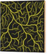 Lightning - Yellow Wood Print