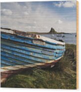 Lindisfarne Boats - Landscape. Wood Print