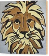 Lion Front Wood Print