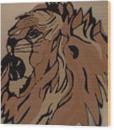 Lion Side Wood Print