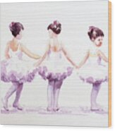 Little Ballerinas-3 Wood Print