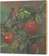 Little Bird In The Apple Tree Wood Print