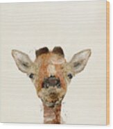 Little Giraffe Wood Print