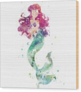 Little Mermaid Wood Print