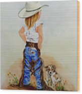 Little Miss Big Britches Wood Print