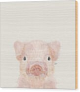 Little Pig Wood Print