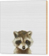 Little Raccoon Wood Print