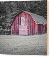 Little Red Riding Barn Wood Print