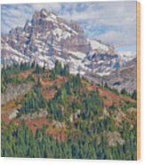 Little Tahoma Peak And Stevens Ridge In The Fall Wood Print