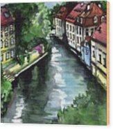 Little Venice In Prague Certovka Canal Wood Print