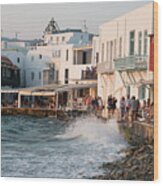 Little Venice, Mykonos Island, Greece Wood Print