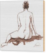 Live Model Figure Wood Print