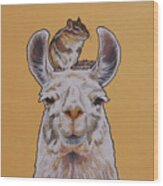 Llois The Llama Wood Print