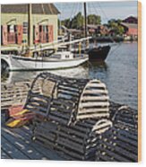 Lobster Boxes Mystic Seaport Wood Print