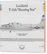 Lockheed T-33a Shooting Star Wood Print